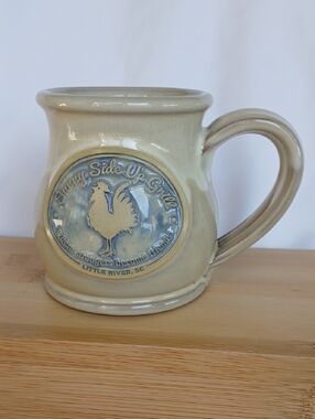 Deneen Pottery Stoneware "Sunny Side Up Grill" Rooster Mug